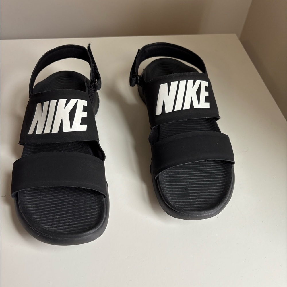 Nike Black Sandals with Bold White Branding